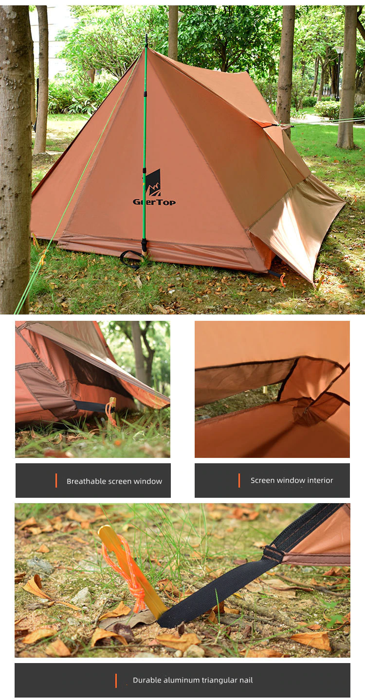 Cheap Goat Tents Double Camping Tent Outdoor Camping Equipment Portable Waterproof  Windproof Double layer Camping Tent Outdoor   